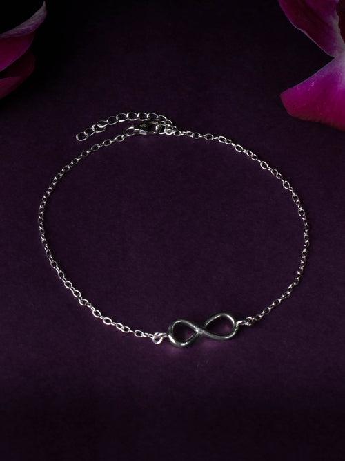 Plain Infinity Silver Anklet