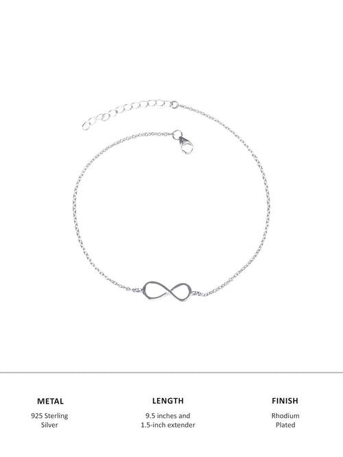 Plain Infinity Silver Anklet