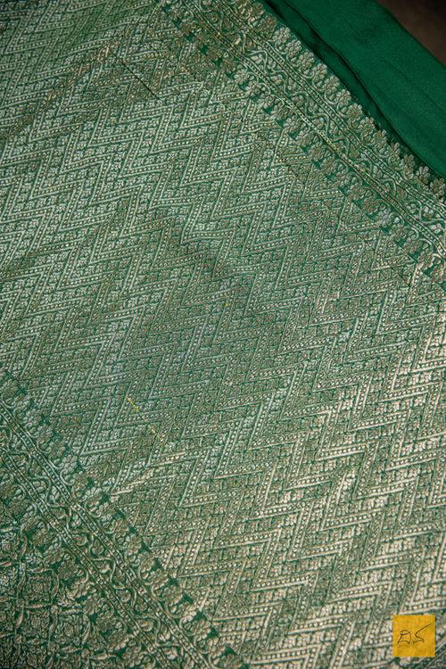 Green Brocade Banarasi Georgette Saree