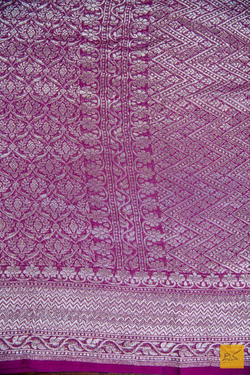 Purple Brocade Banarasi Georgette Saree