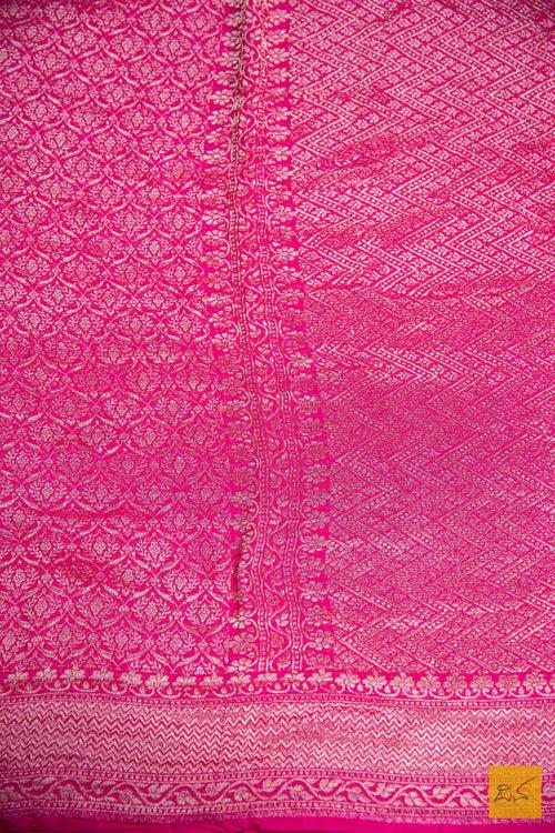 Magenta Brocade Banarasi Georgette Saree