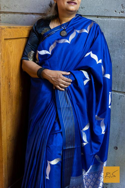 Sudiksha - Dark Blue Banarasi Silk Handwoven Saree