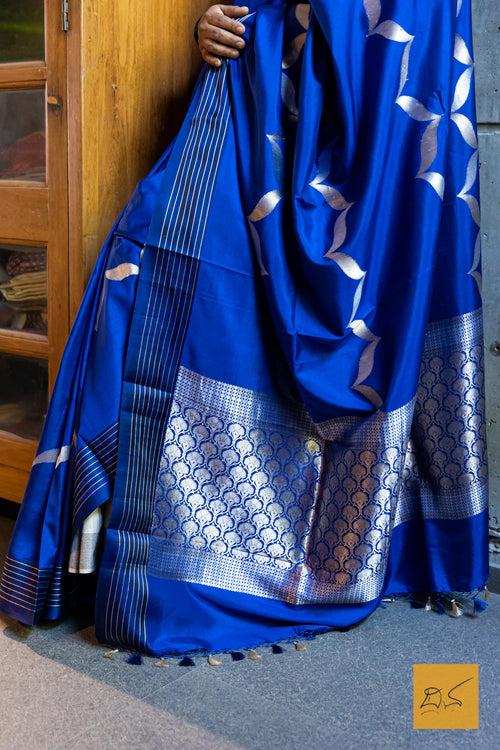 Sudiksha - Dark Blue Banarasi Silk Handwoven Saree