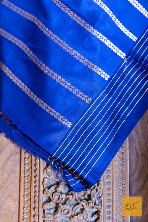 Sudiksha - Dark Blue Banarasi Silk Handwoven Saree