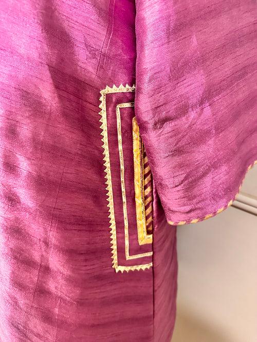 PURPLE GAURI KURTA WITH PANTS AND ODHANI SET