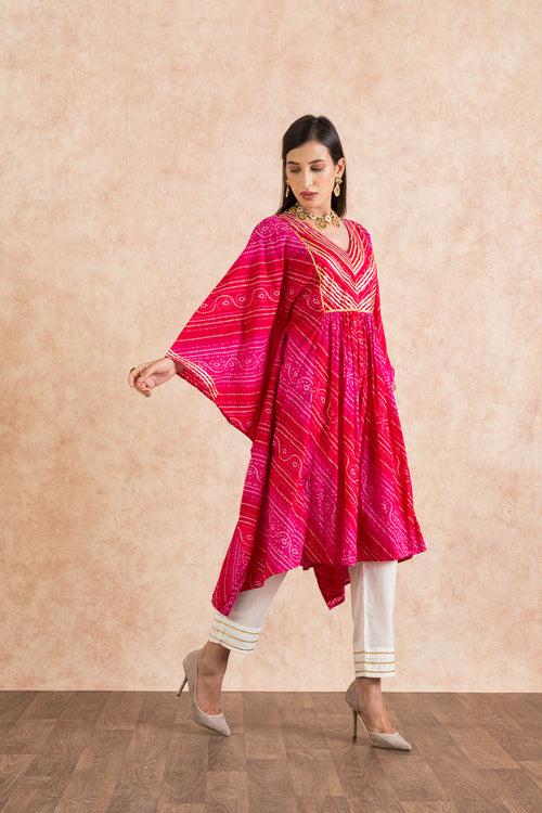 FUCSHIA MIRA KAFTAN TOP & TROUSERS