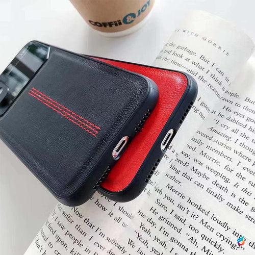 Slim Soft Leather Grip Case with Lens Shield for iPhone XS