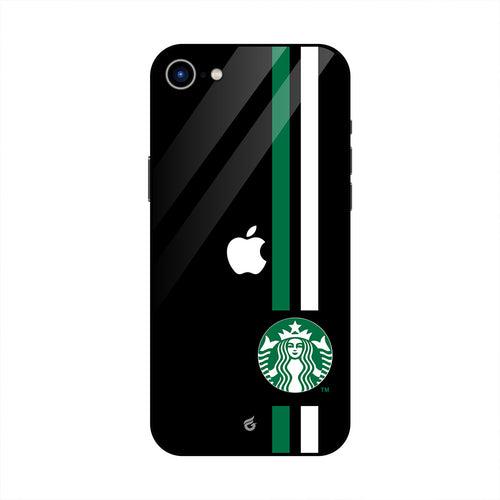 Starbucks Black Glass Strip iPhone Case (Black-Glass)