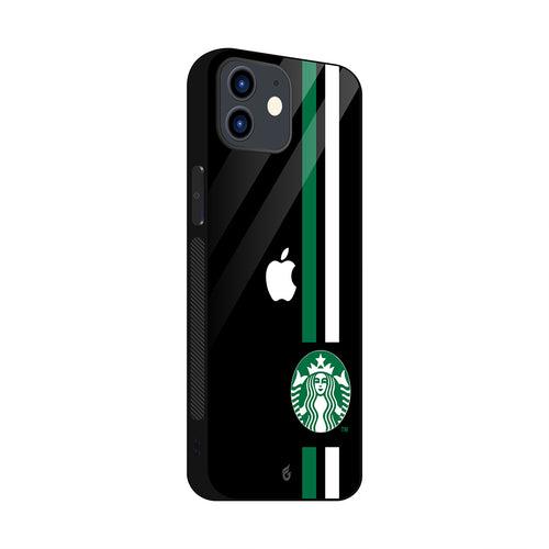 Starbucks Black Glass Strip iPhone Case (Black-Glass)