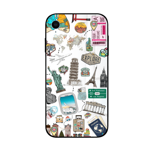 Travel around the world iPhone Glass case