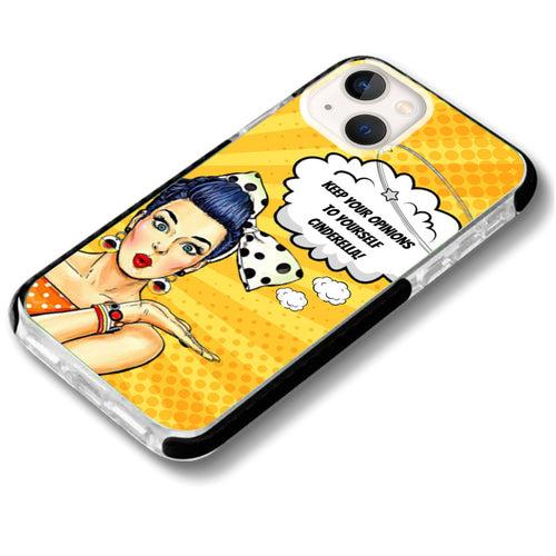 Keep Your Opinions To Yourself Retro Pop 1.5 Art iPhone Case