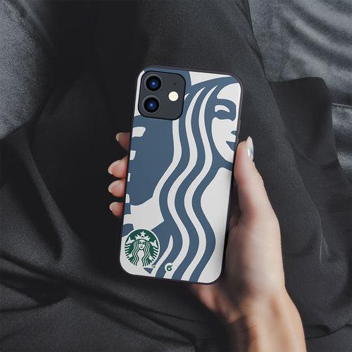 Starbucks Logo Printed Case (Non Transparent - Glass)