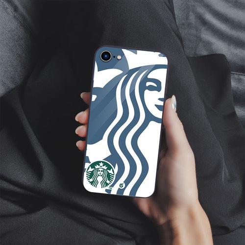 Starbucks Logo Printed Case (Non Transparent - Glass)