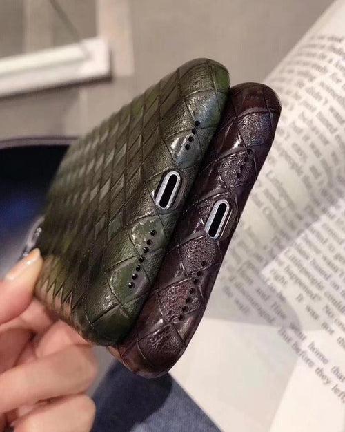 Vintage Premium Leather Braided Case for iPhone 8