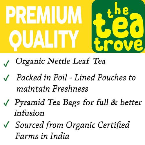 Organic Nettle Leaf Tea Bags - 40 Eco-Friendly Tea Bag in Resealable Pouch