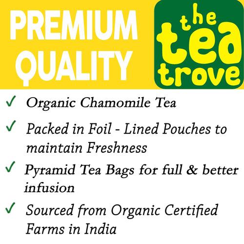 Organic Pure Chamomile Tea Bags - 30 Pyramid Eco-Friendly Tea Bag