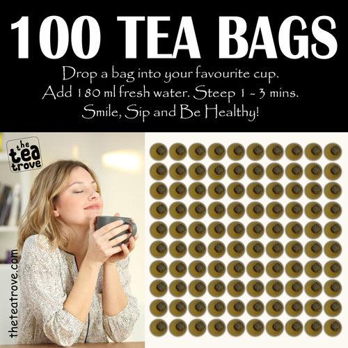 FVTB VEDIC KAHWA - Kahwa Green Tea Bags 100 pcs - Eco-Friendly Vedic Detox Kahwa Green Tea 100 bag in Resealable pouch- All in one Green Tea Kahwa Tea bags - Kawa tea, Kava tea, Green tea bag