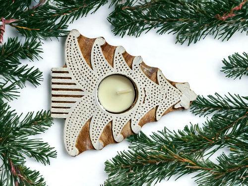 Christmas tree tea light holder (set of 2)