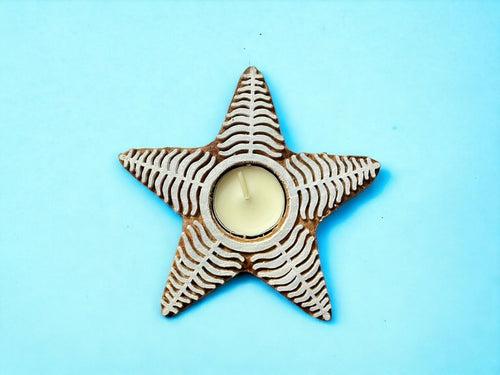 Christmas star tea light holder (set of 2)