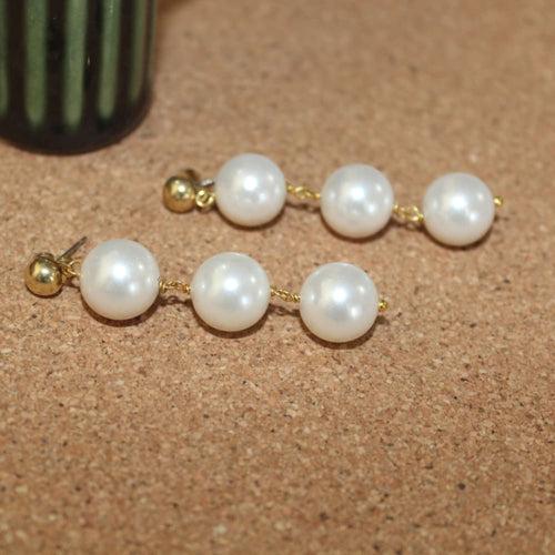 #5 - Round Shell Pearl Earrings