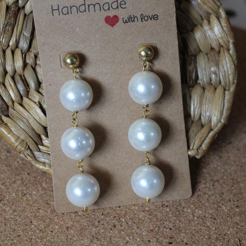 #5 - Round Shell Pearl Earrings