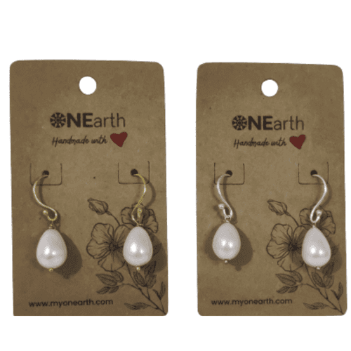 #77 - Drop Baroque shell pearl Earrings