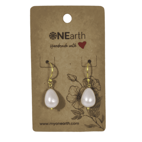 #77 - Drop Baroque shell pearl Earrings