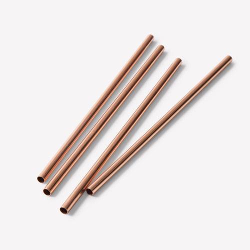 Brass / Copper Straws With Cleaner - Pack of 2