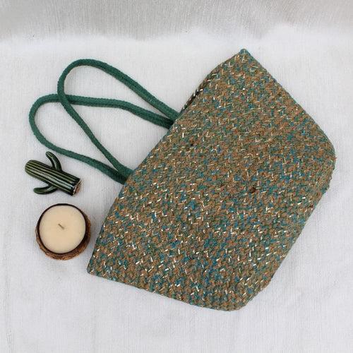 Green Jute Tote Bag