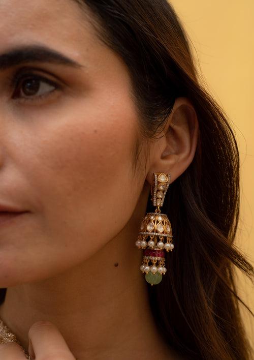 Sterling Silver Orchha Multicolored Earrings