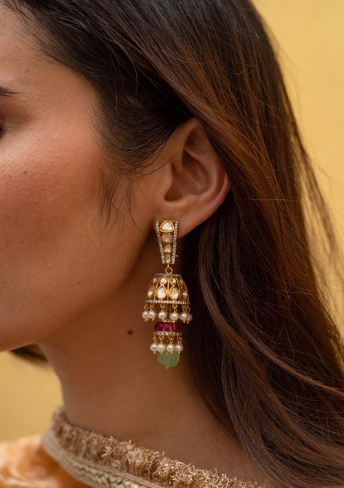 Sterling Silver Orchha Multicolored Earrings