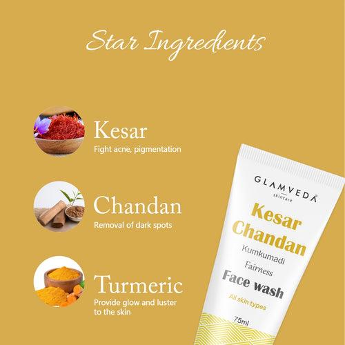 Glamveda Kesar Chandan Kumkumadi Skin Brightening Face wash