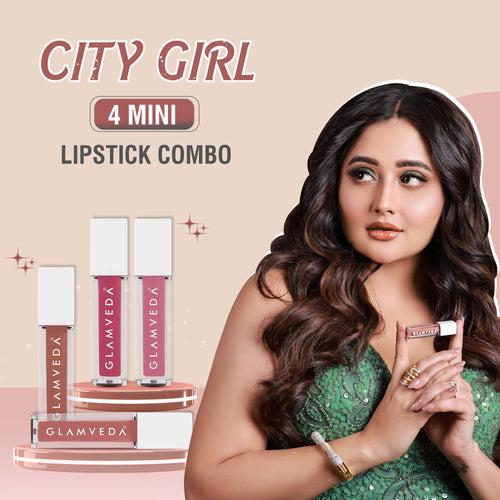 Glamveda X Rashami Desai Mini Liquid Lipstick City Girl Combo 4.8ml