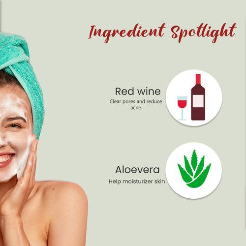 Glamveda Red Wine Advance Anti Ageing Face Wash