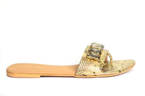 Flashing Gold Slip Ons