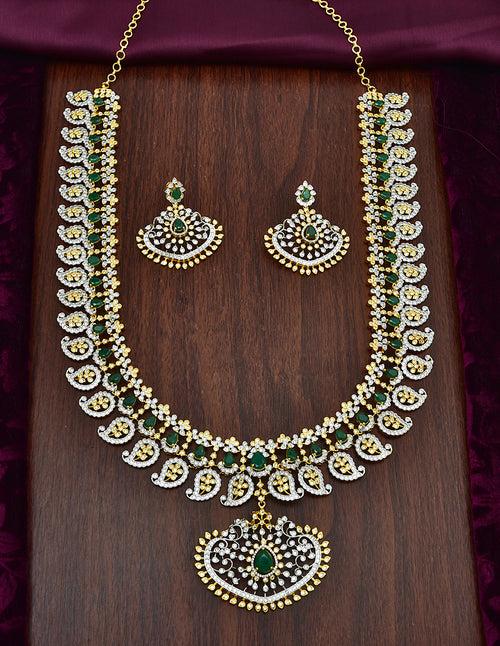 Designer Zirconia Mango Shape Long Haaram