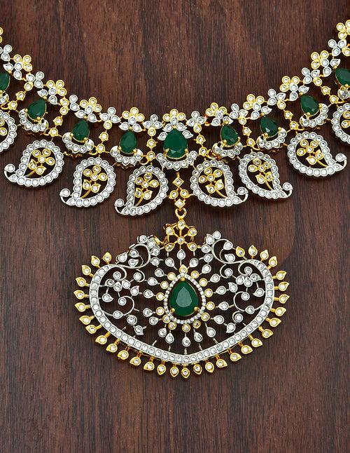 Designer Zirconia Mango Shape Long Haaram