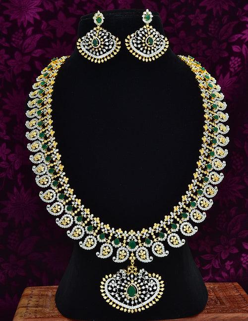 Designer Zirconia Mango Shape Long Haaram