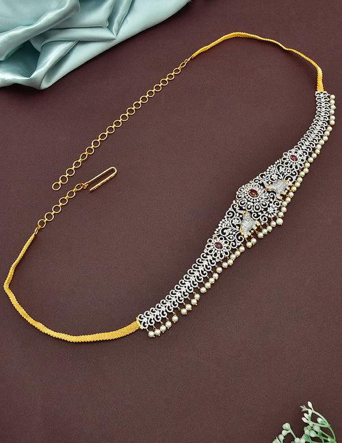 Designer GJ Polish Zirconia Chain Vaddanam