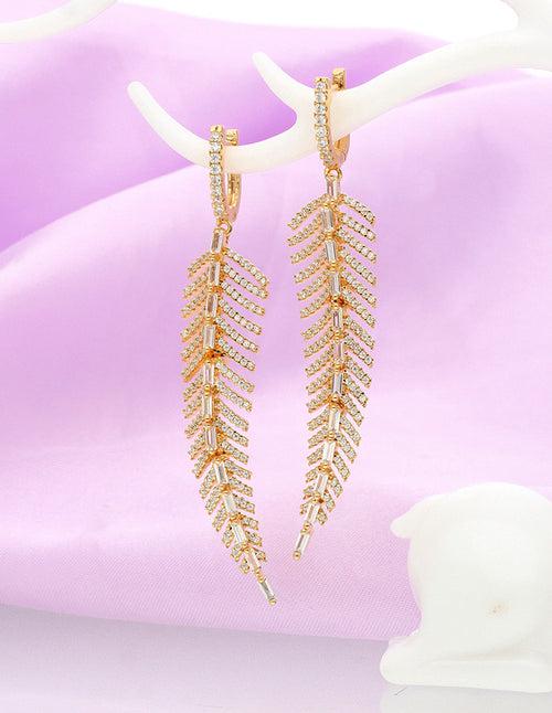 Designer Gold Polish Zirconia Dangler Earrings