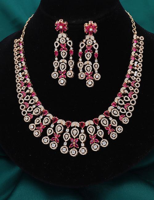 Designer Carat Plated Zirconia Necklace Set