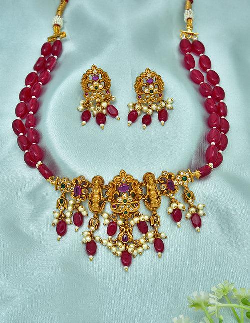 Designer Ruby Beads Choker Set