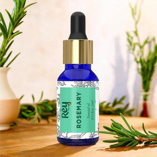 Rey Naturals Rosemary Essential Oil | Rosemary Oil for Hair Growth | Good For Skin, Body and Shiny Soft Hair | Pure & Non Greasy | Hair Fall Control & Hair Growth Oil For Women & Men - 15ml