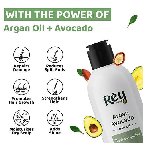 Rey Naturals Castor Oil (200 Ml) and Moroccan Argan Avocado Oil (200 Ml) Combo