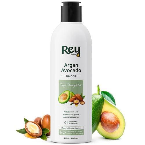 Rey Naturals Castor Oil (200 Ml) and Moroccan Argan Avocado Oil (200 Ml) Combo