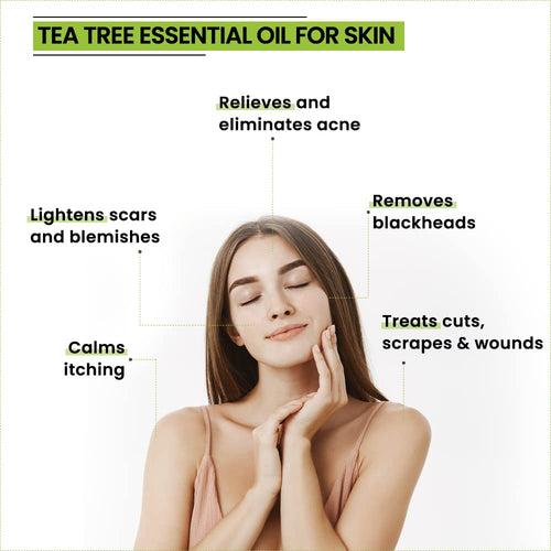 Rey Naturals Tea Tree Oil | Tea Tree Essential Oil for Hair, Skin and Face Care - 100% Pure Tea Tree Oil for Dandruff, Acne, Aromatherapy, Stress, and More - 15ml