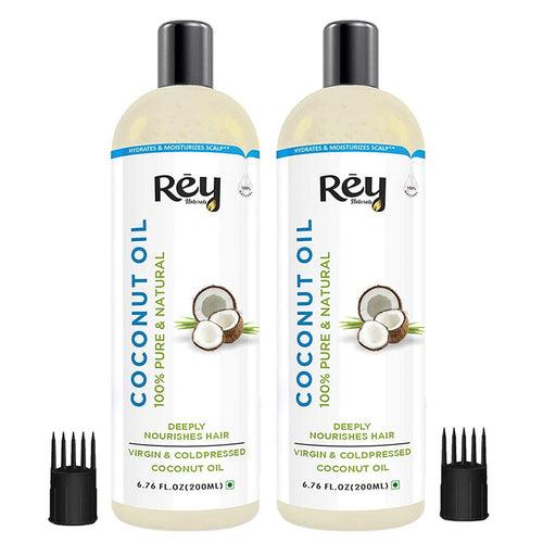 Rey NaturalsCoconut Oil | 100% Pure & Natural Virgin Coconut Oil for Hair and Skin - Hair Growth, Strengthens Hair, Improves Scalp Condition (400)