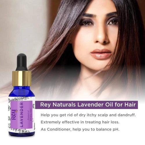 Rey Naturals Lavender Essential Oil & Tea Tree Oil For Dandruff & Acne, Aromatherapy, Stress Relief | Essential Oil For Diffuser, Cold & Cough, Dark Spots | For All Skin & Hair Types - 15ml*2