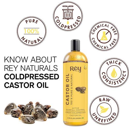 Rey Naturals Castor Oil (200 Ml) and Moroccan Argan Avocado Oil (200 Ml) Combo