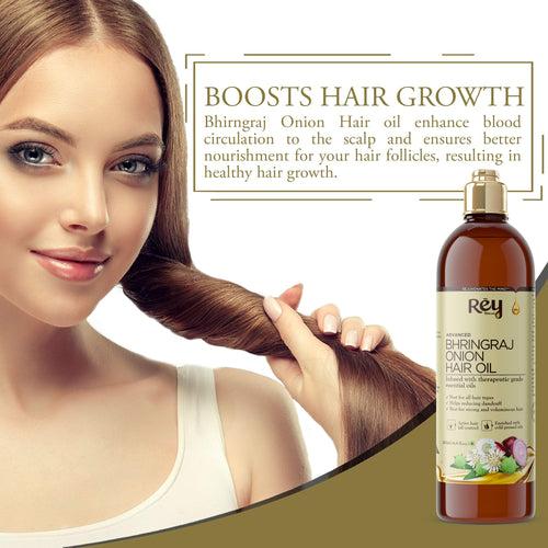 Rey Naturals® hair oils combo (Castor oil + Coconut oil + Bhringraj oil) controls hairfall - For healthy hair - No Mineral Oil, Silicones & Synthetic Fragrance